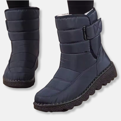 Women’s Boots - Mid-Calf Length - Quilted Insulated Padding - Slip-Resistant Sole