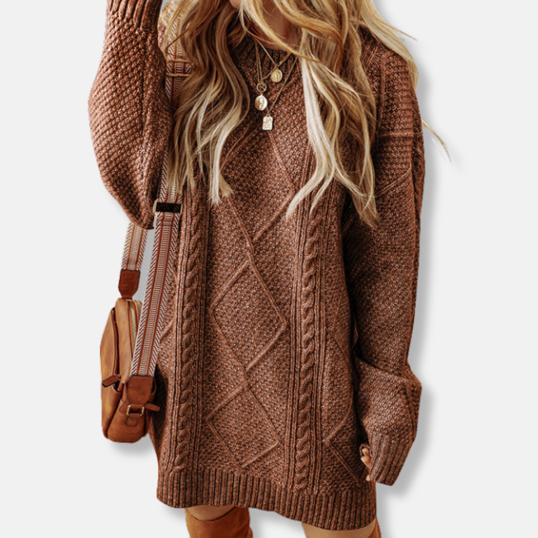 Cable Knit Wool Loose Fit Sweatshirt 