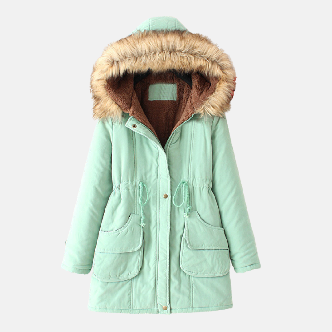 Sherpa Lined Hooded Slim Fit Parka Coat 