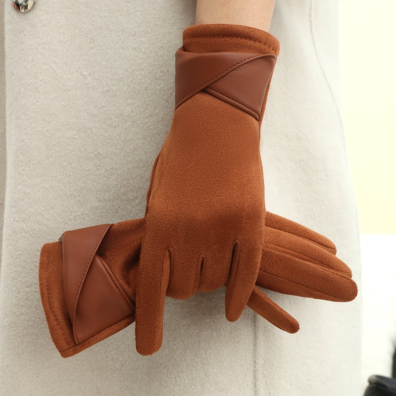 Isla Wrapped Strap Form-Fitting Gloves | Solid Wrist-Length Gloves