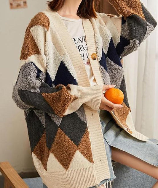 Cozy Geometric Knit Casual Sweater