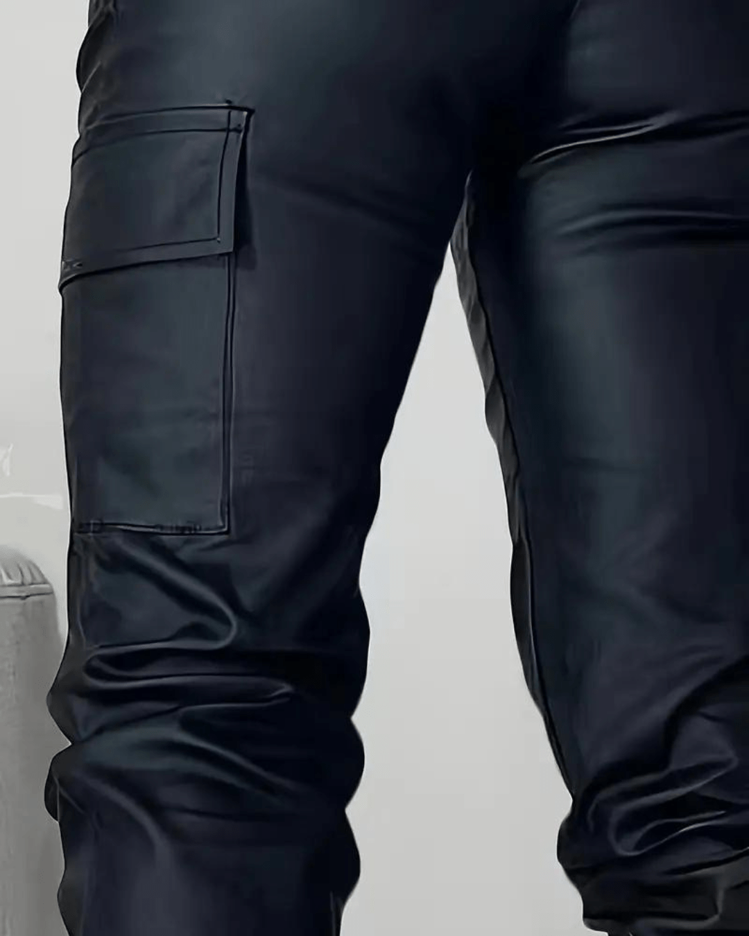Women's pu skinny zipper pants with side pockets