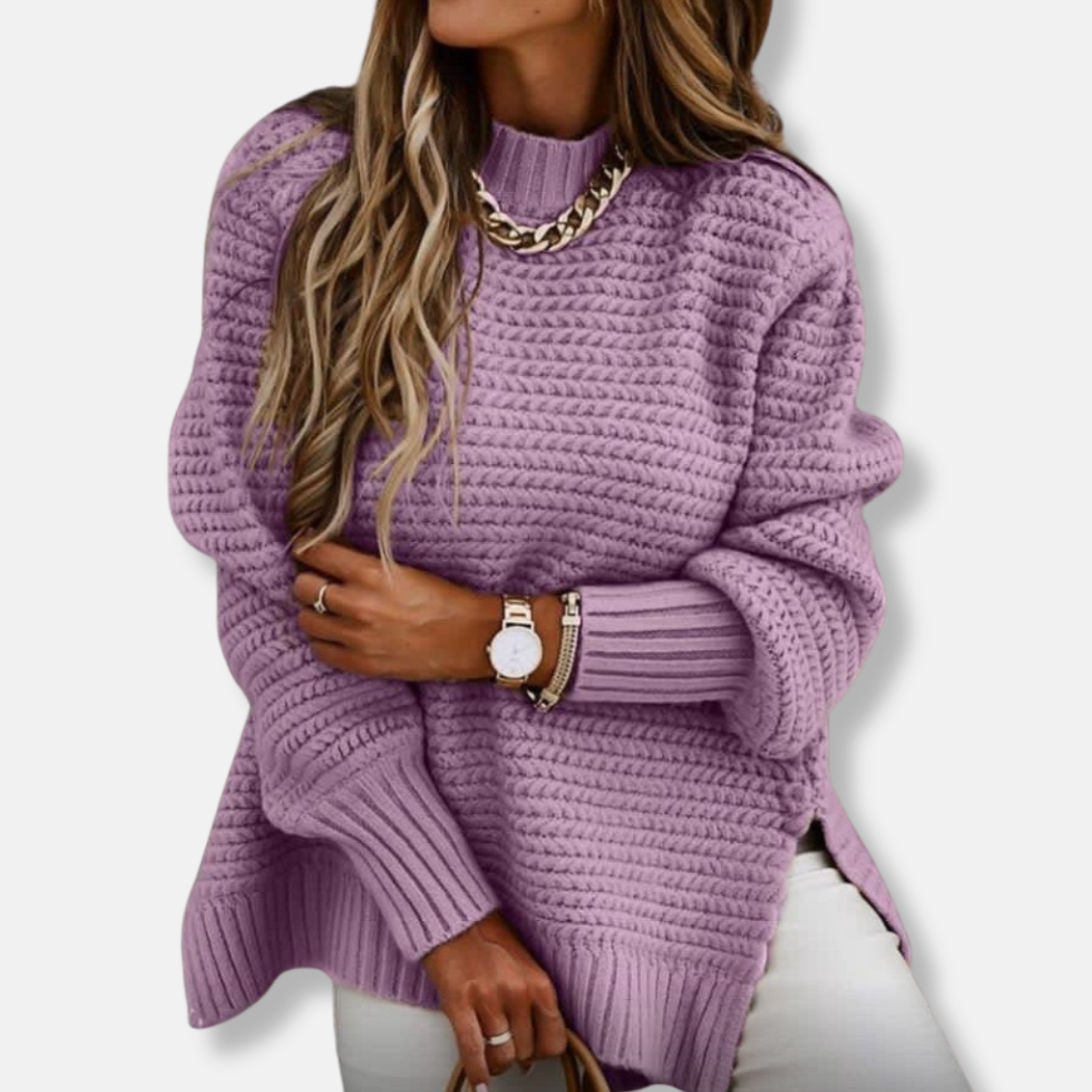 Women’s Pullover Sweater – Oversized Fit – Ribbed Knit – Cozy Textured Casual Style