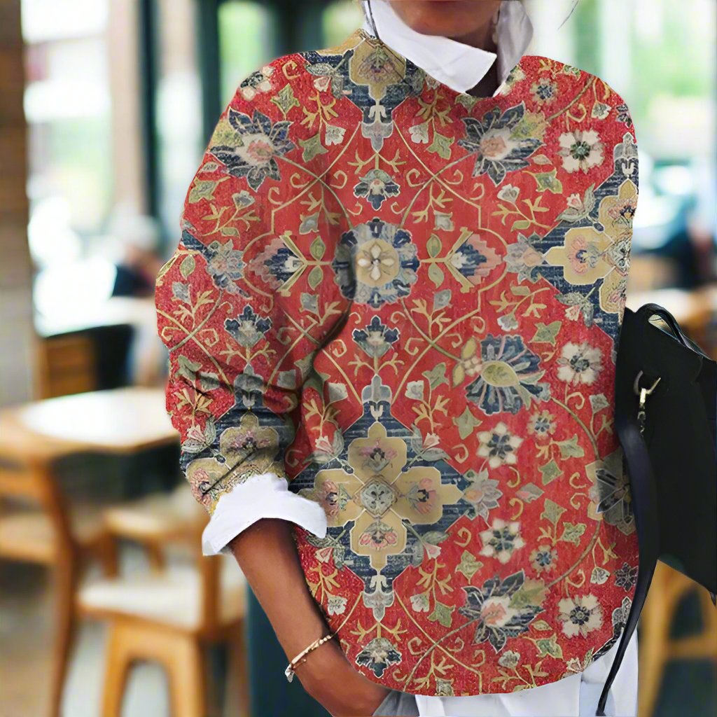 Women's floral print long sleeve top