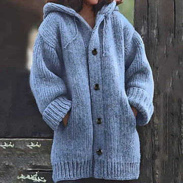 Women's mid length hooded cardigan jacket