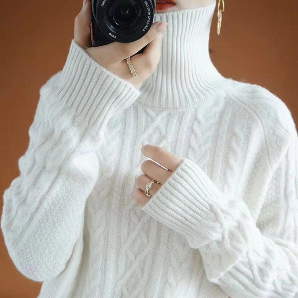 Classic Knit Turtleneck Pullover Sweater