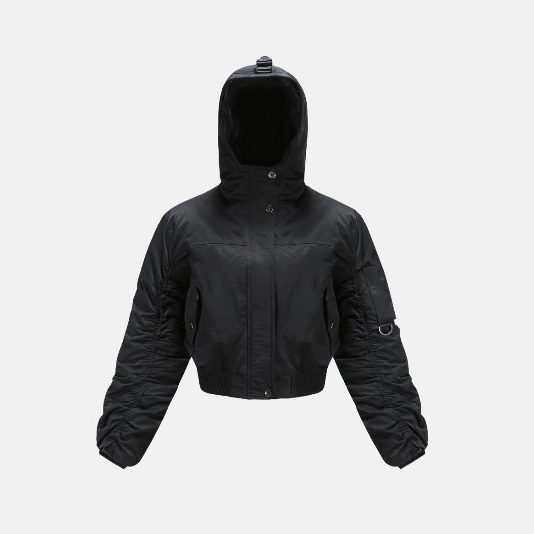 Lightweight Hooded Cropped Coat 