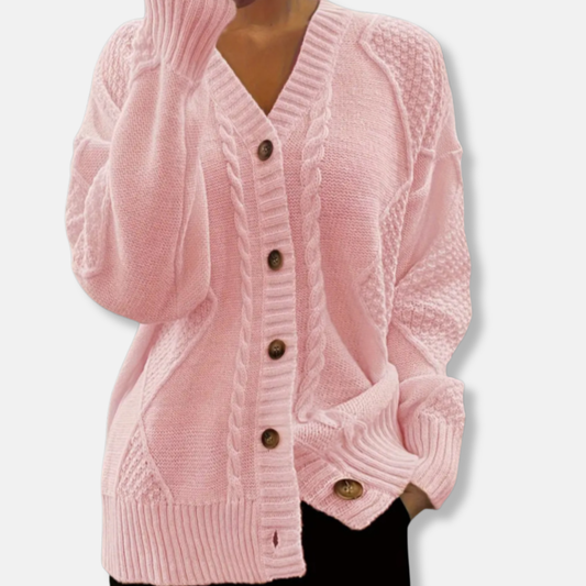 Amelia Relaxed Fit Cardigan | Button Front Tunic-Length Cardigan