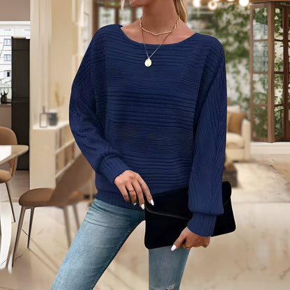 Women's cozy sweater with striped