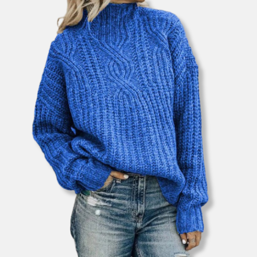 Wool Cable Knit Relaxed Fit Pullover Sweater 