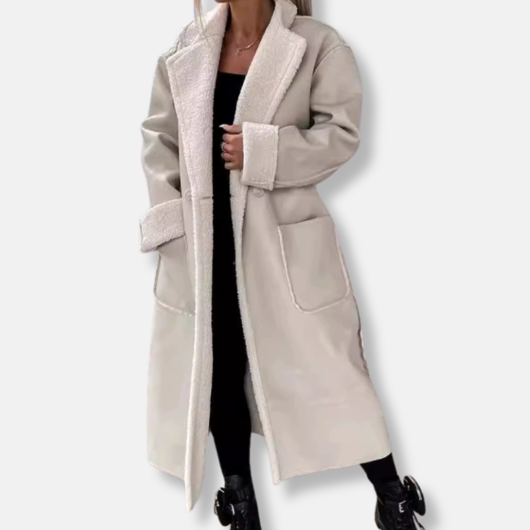 Faux Leather Oversized Tie Waist Long Coat 