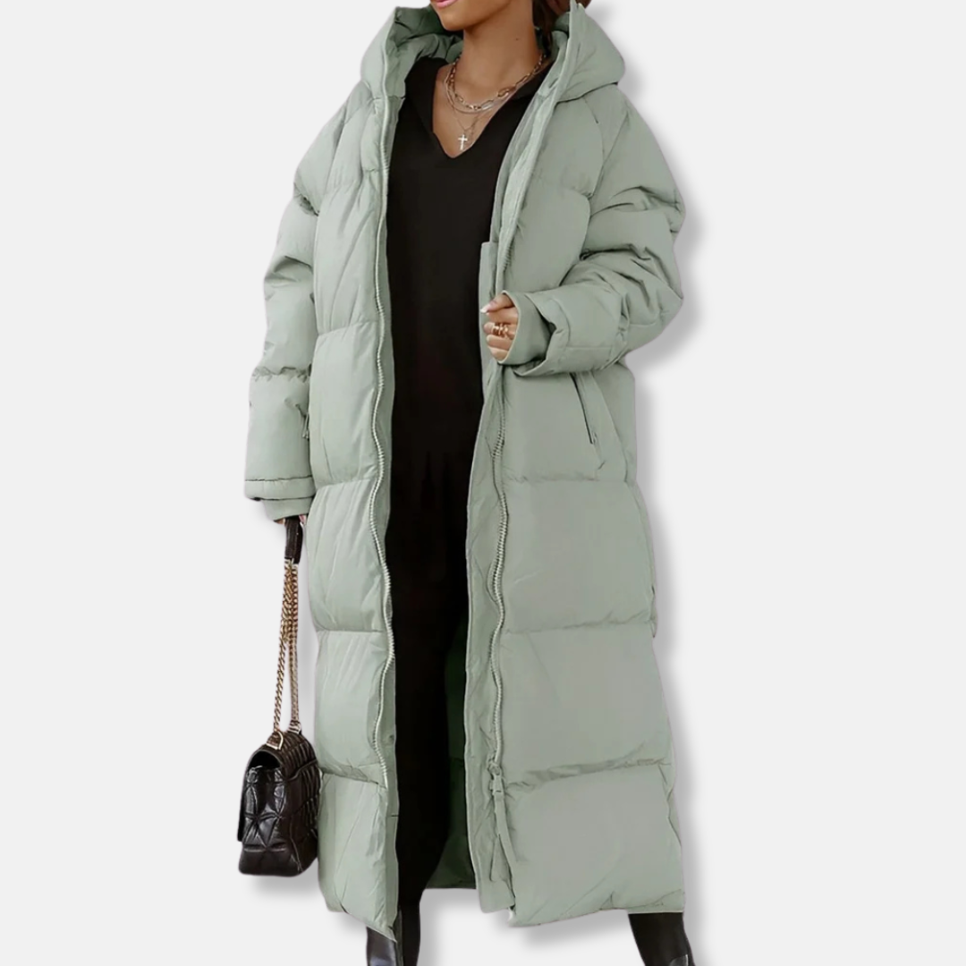 Quilted Oversized Padded Hooded Long Coat 