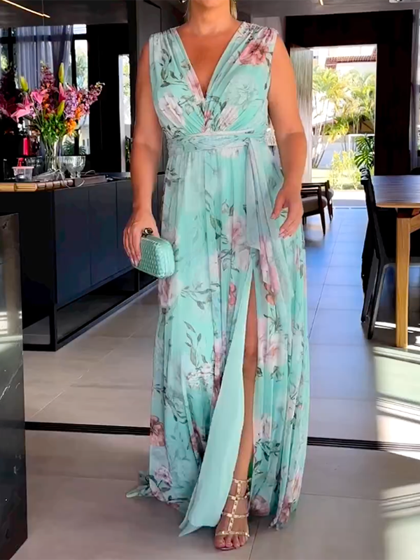 Summer V-Neck Sleeveless Dress for Women