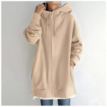 Women's long warm parka hoodie