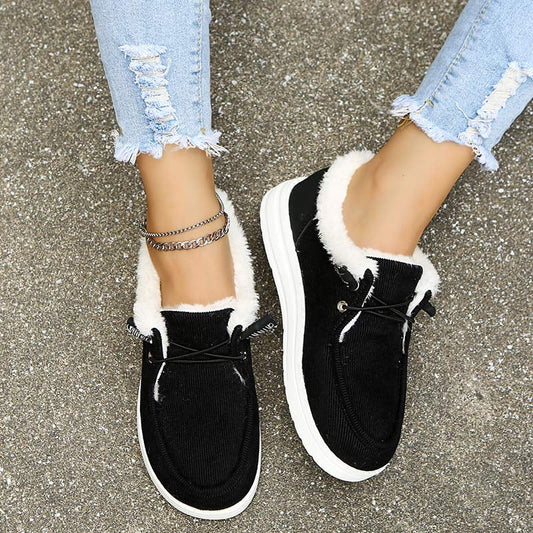 Faux Fur Lined Suede Loafers