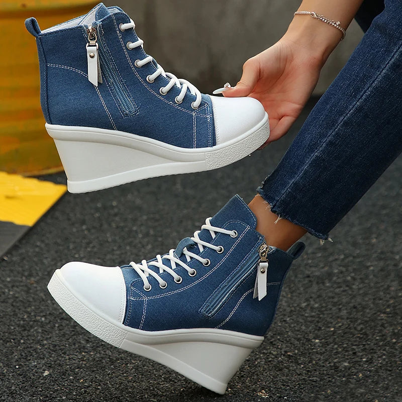 Isla Wedge High-Top Sneaker | Lace-Up Ankle-Length Sneaker