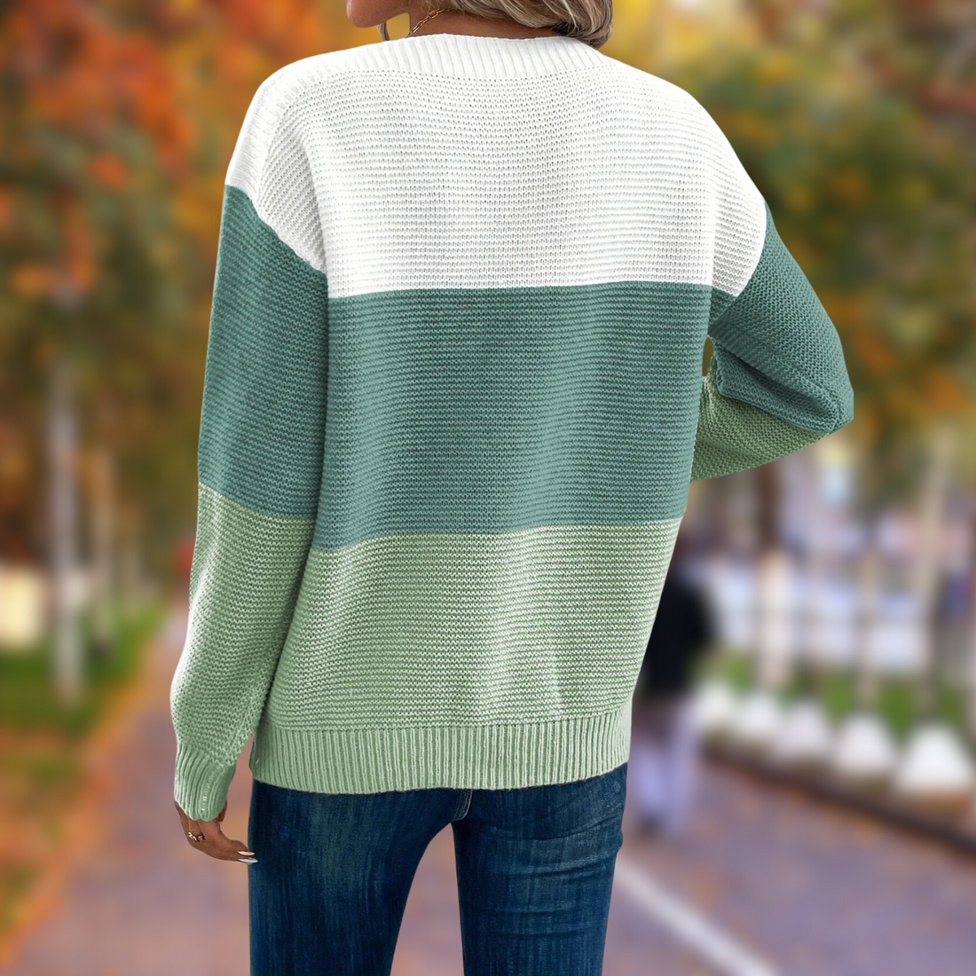 Women's colorblock fall sweater