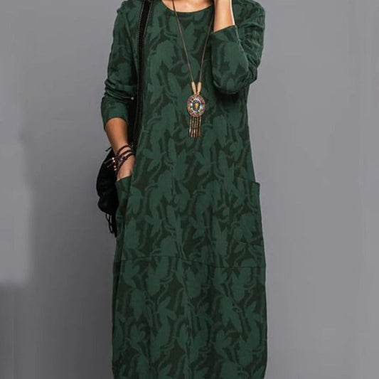 Loose Fit Pocketed Midi Dress