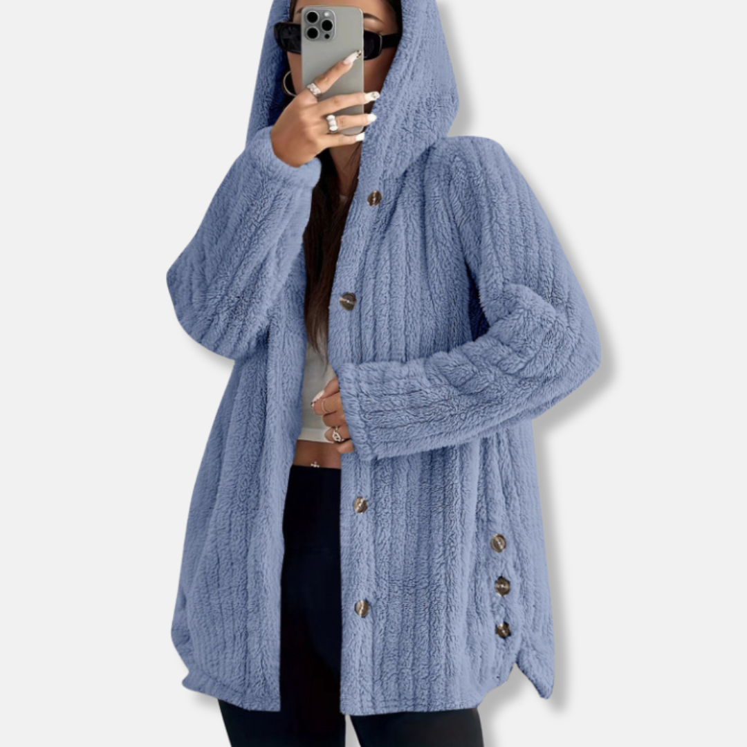 Soft Faux Fur Hooded Plush Coat 