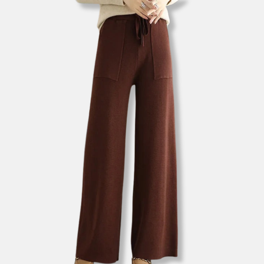 Isla Relaxed Fit Wide Leg Pants | Drawstring Waist Patch Pockets Pants