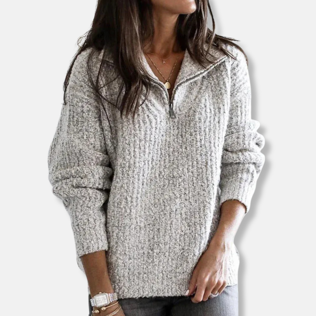 Chunky Knit Relaxed Wool Blend Sweater 