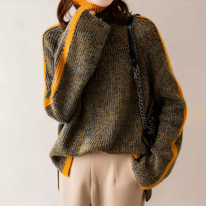 Women’s retro thick wool turtleneck sweater