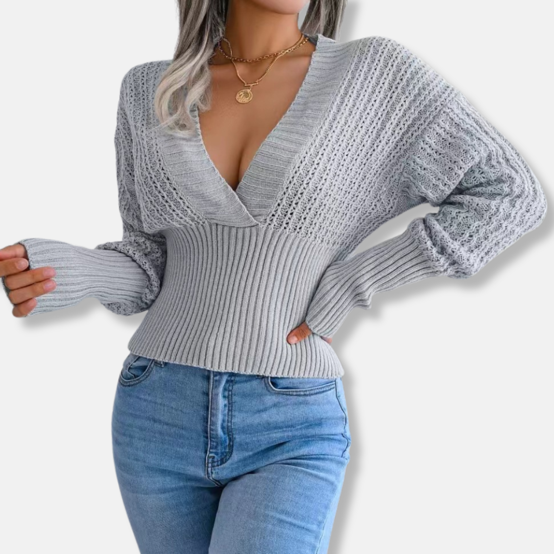 Slim Fit Wrap Knit Top 
