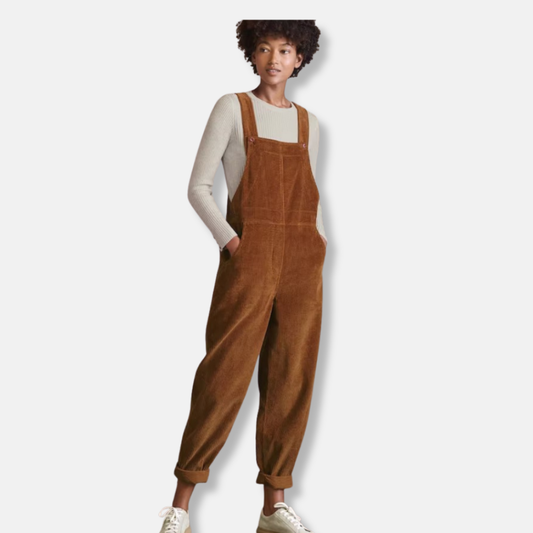 Corduroy Relaxed Fit Adjustable Overalls 