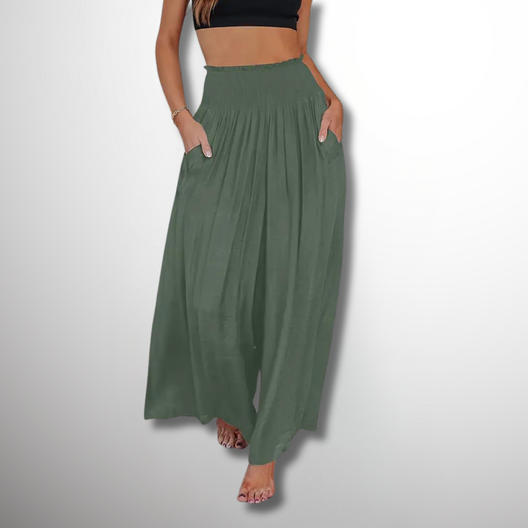 Women's casual loose trousers with elastic waistband