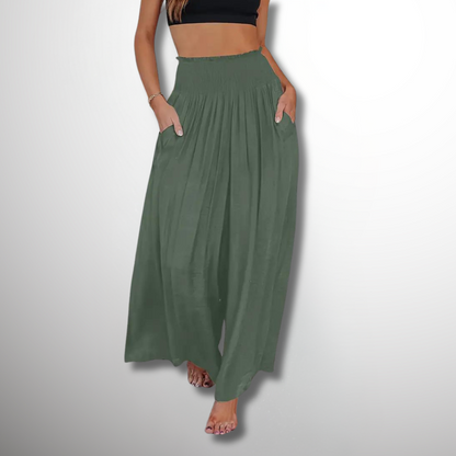 Women's casual loose trousers with elastic waistband
