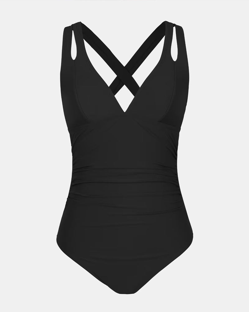 Shaping Fit Deep V-Neck One-Piece Swimsuit 