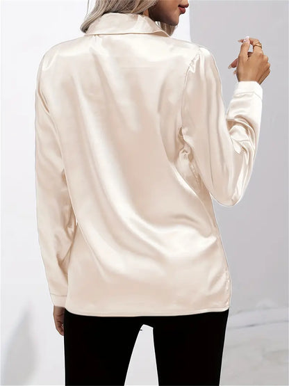 Women's button-down glossy shirt