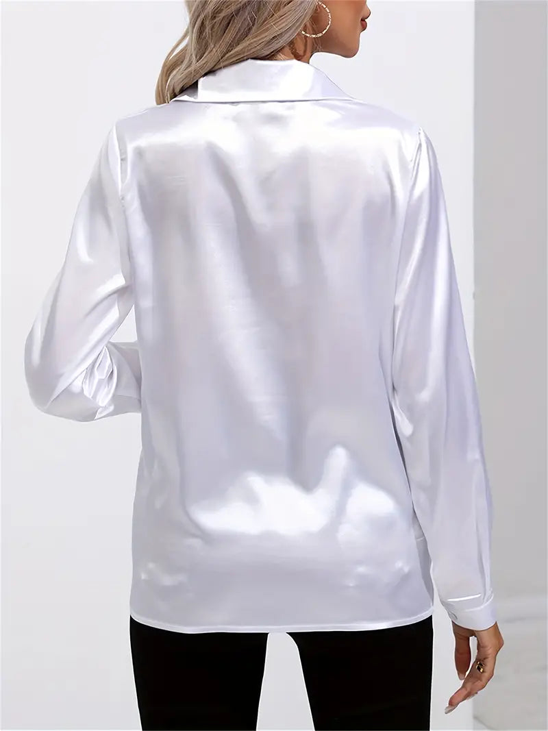 Women's button-down glossy shirt