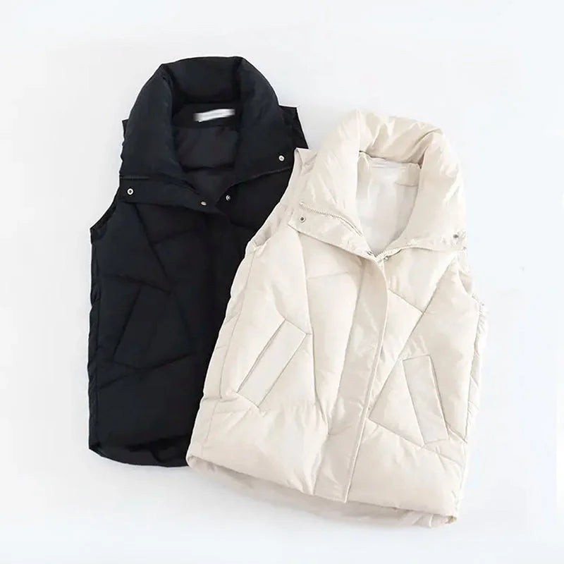 Women's long puffer vest