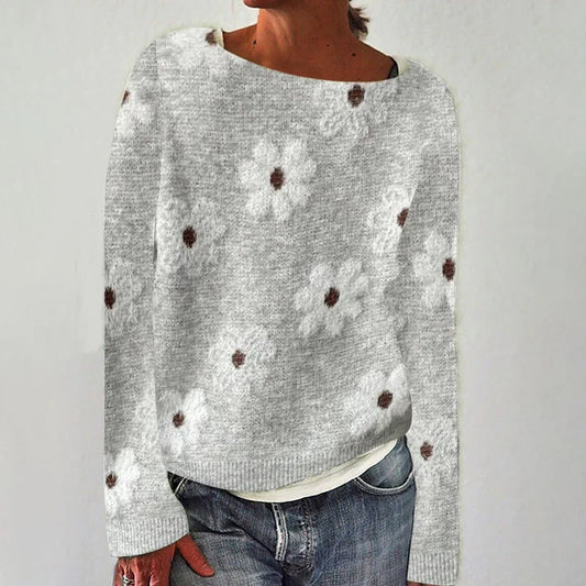 Embroidered Flower Knitted Sweater