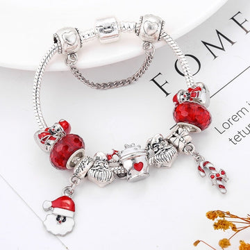 Festive elegance christmas charm bracelet