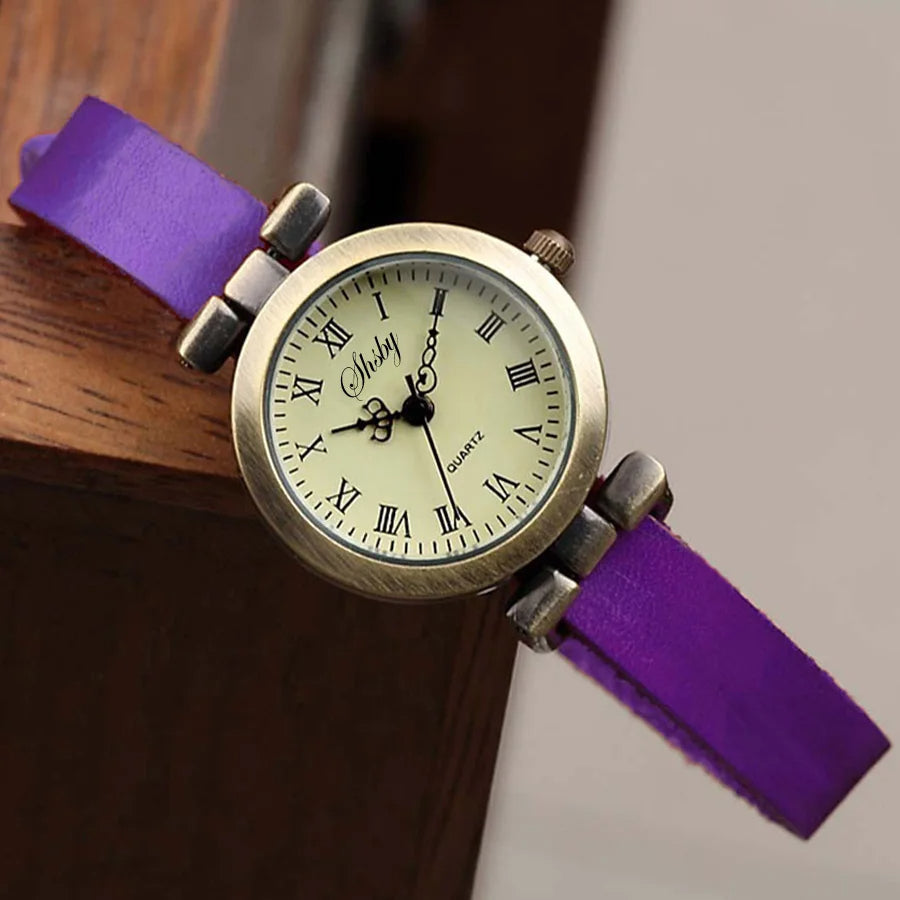 Amelia Vintage Wrist Watch | Round Dial Roman Numerals Wrist Watch