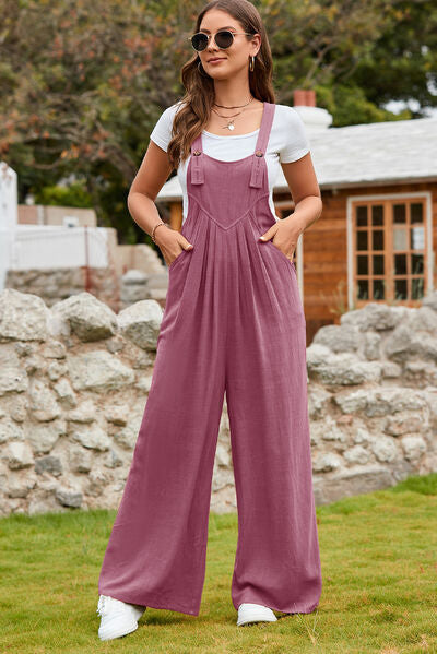 Women’s Wide-Leg Overalls - Relaxed Fit - Adjustable Straps - Casual Bib Jumpsuit