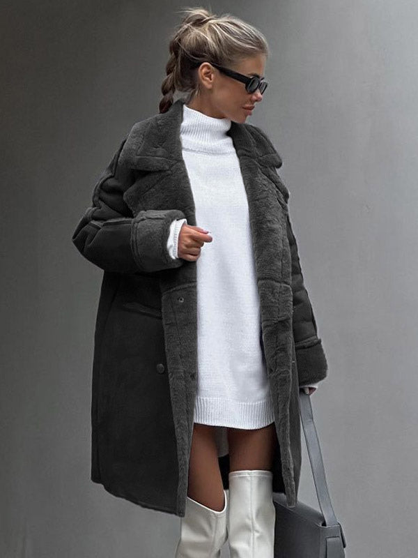 Women's winter coat lapel