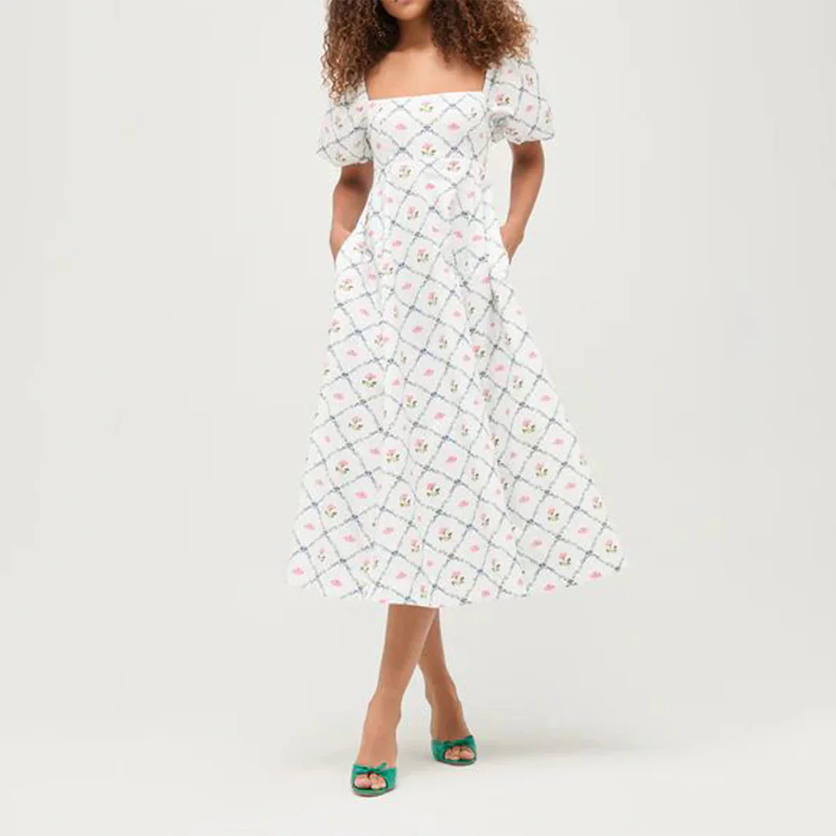 Women's modern dress with floral prints