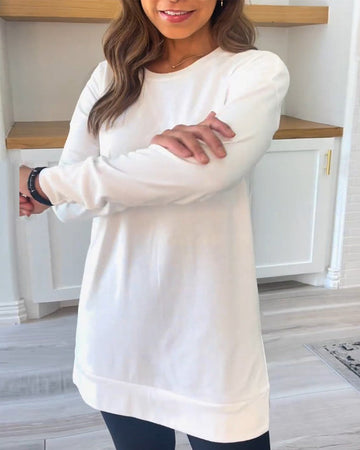 Women's solid color long sleeve top