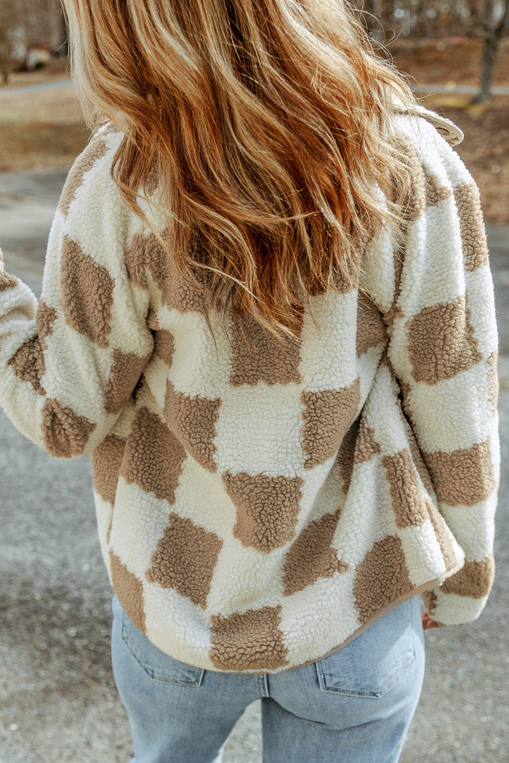 Women's plaid sherpa jacket