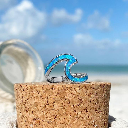 Ocean Inspired Opal-Accented Silk Dress