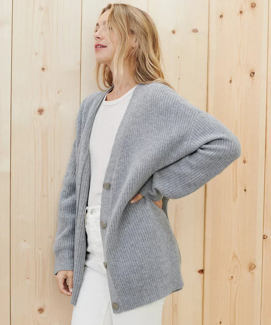 Thin Knit V-Neck Button-Down Cardigan