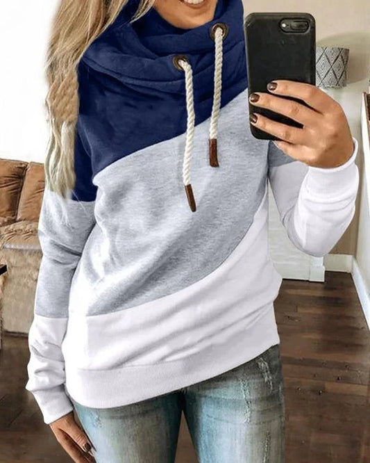 Splicing Hooded Fleece Sweatshirt