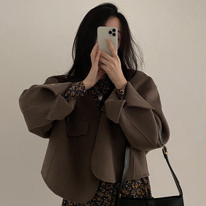 Women's vintage chic v-neck loose jacket
