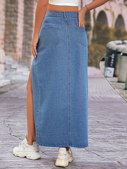 Eula - denim skirt with high slit