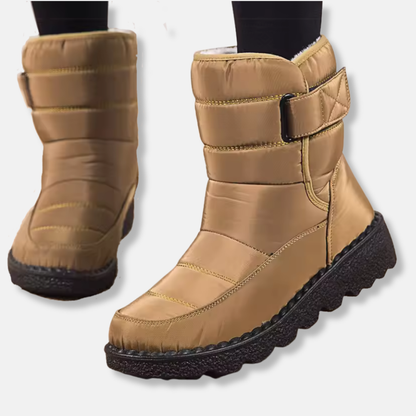 Women’s Boots - Mid-Calf Length - Quilted Insulated Padding - Slip-Resistant Sole