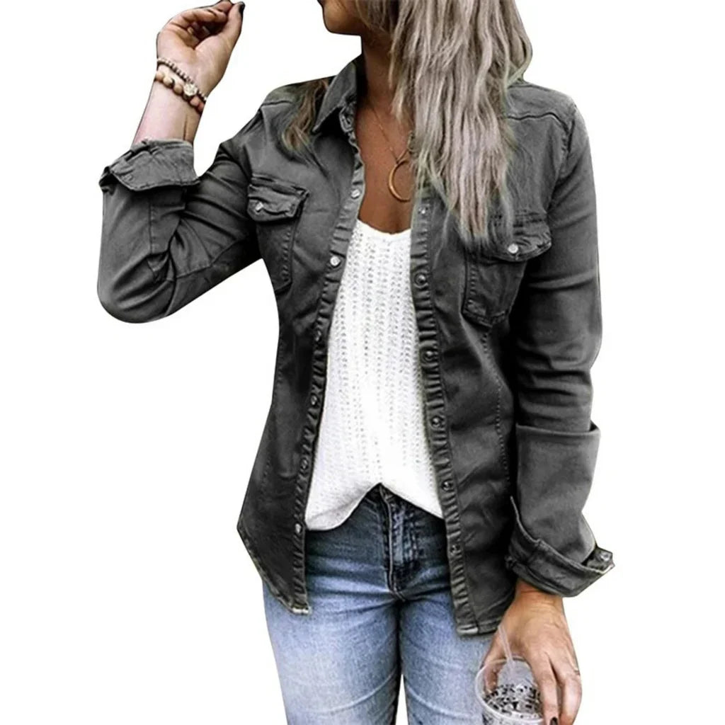 Relaxed Tailored Denim Look Jacket 