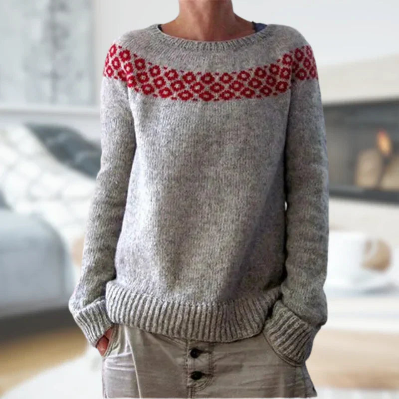 Women's cozy  striped knit sweater